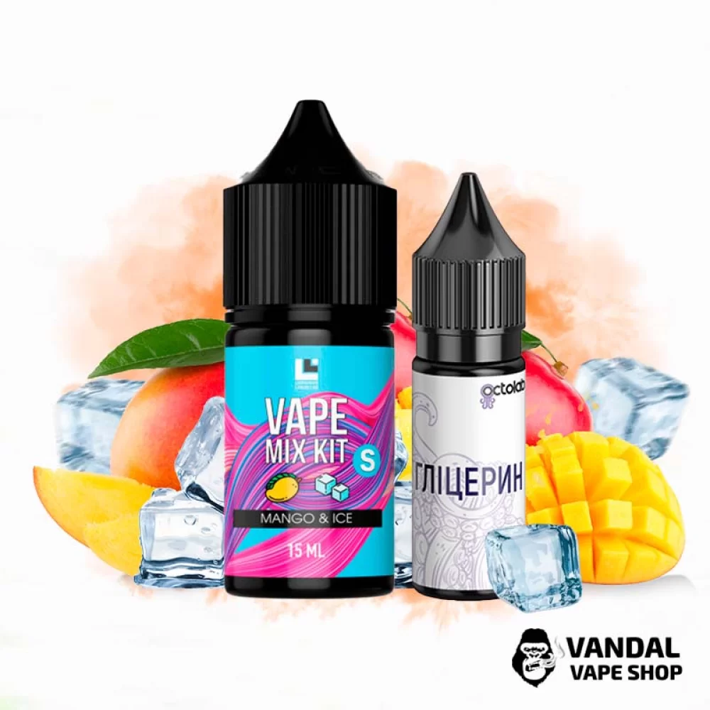 Набор Vape Mix Kit 30 мл 50 мг со вкусом манго с холодком Набор Vape Mix Kit 30 мл 50 мг со вкусом манго с холодком