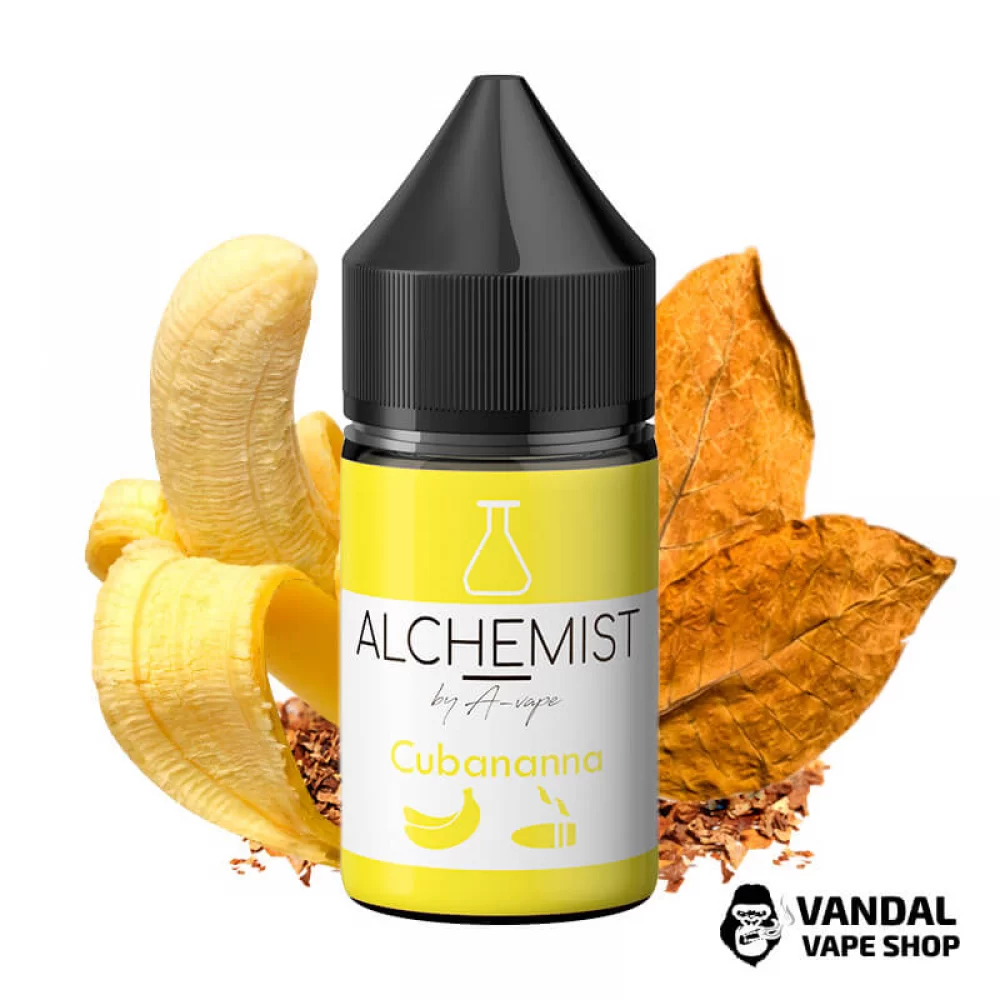 Рідина Alchemist Salt - 30 мл 50 мг на сольовому нікотині зі смаком банану і тютюну