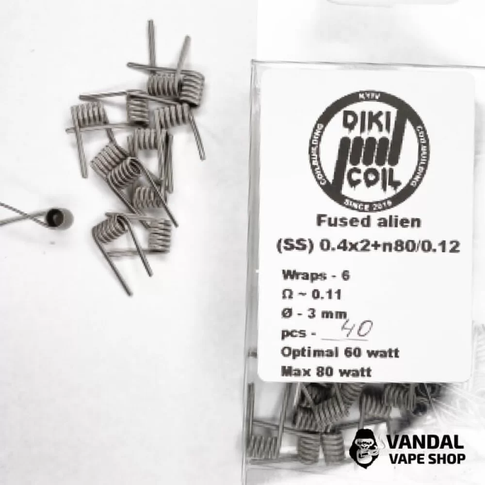 Готовая спираль Fused Alien 0.11 Ohm (Ss) 0.4x2+n80/0.12