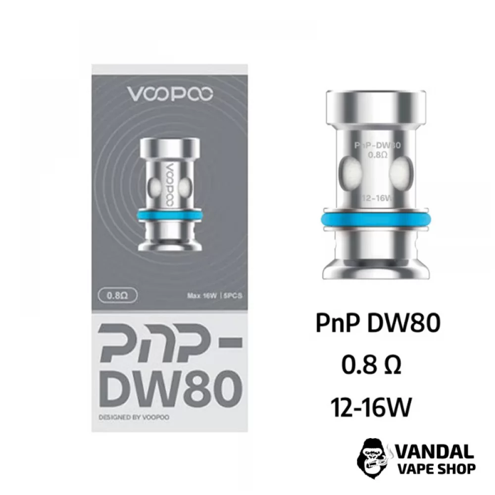 Оригинальный Сменный Испаритель VooPoo PnP-DW80 Coil с сопротивлением 0.8 Ом Оригинальный Сменный Испаритель VooPoo PnP-DW80 Coil с сопротивлением 0.8 Ом