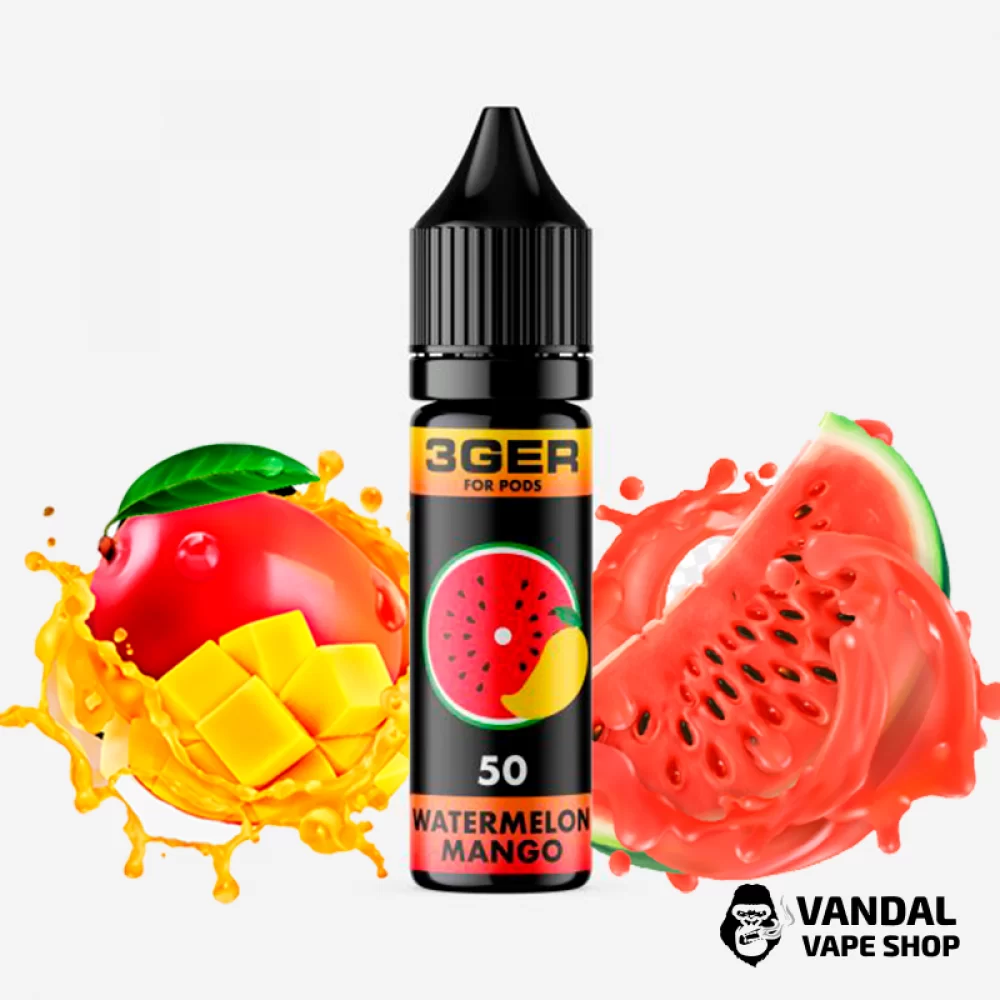 ЖИДКОСТЬ 3Ger Salt - Watermelon Mango 15 мл 35 мг НА СОЛЕВОМ НИКОТИНЕ СО ВКУСОМ арбуза и манго ЖИДКОСТЬ 3Ger Salt - Watermelon Mango 15 мл 35 мг НА СОЛЕВОМ НИКОТИНЕ СО ВКУСОМ арбуза и манго