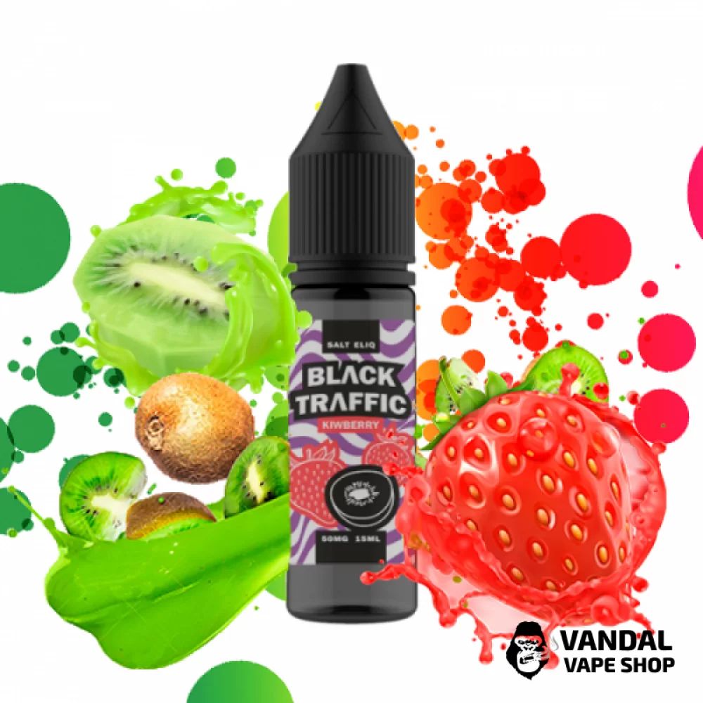 Рідина Black Triangle Salt Black Traffic Kiwiberry, 15 мл, 30 мг НА СОЛЬОВОМУ НІКОТИНІ З СМАКОМ ПОЛУНИЦІ І ківі Рідина Black Triangle Salt Black Traffic Kiwiberry, 15 мл, 30 мг НА СОЛЬОВОМУ НІКОТИНІ З СМАКОМ ПОЛУНИЦІ І ківі