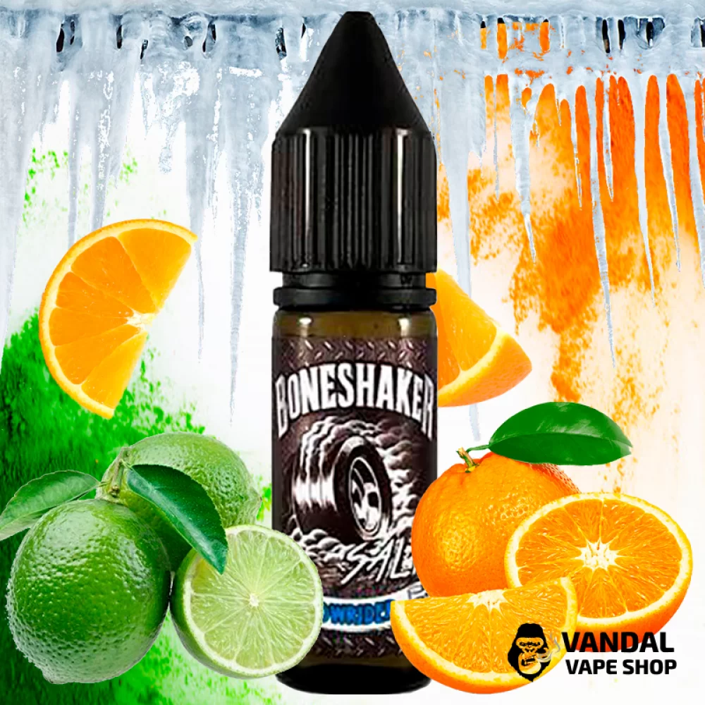 Солевая жидкость Boneshaker Salt - 15 мл, 25 мг со вкусом апельсина и лайма с холодком Солевая жидкость Boneshaker Salt - 15 мл, 25 мг со вкусом апельсина и лайма с холодком
