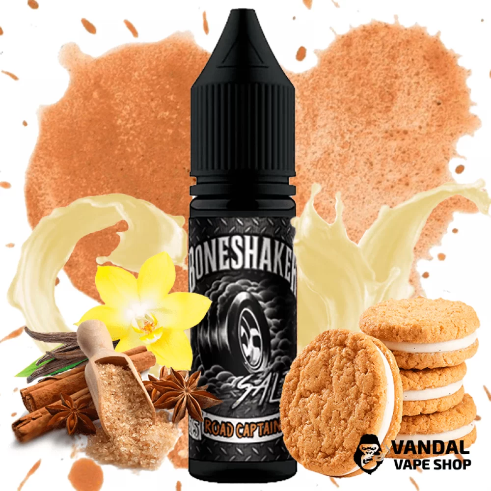 Солевая жидкость Boneshaker Salt - 15 мл, 50 мг со вкусом печенья с корицей Солевая жидкость Boneshaker Salt - 15 мл, 50 мг со вкусом печенья с корицей