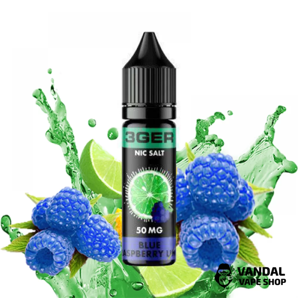 РІДИНА 3Ger Salt - Blue Raspberry Lime 15 мл 50 мг НА СОЛЬОВОМУ НІКОТИНІ З СМАКОМ голубої малини і лайму РІДИНА 3Ger Salt - Blue Raspberry Lime 15 мл 50 мг НА СОЛЬОВОМУ НІКОТИНІ З СМАКОМ голубої малини і лайму