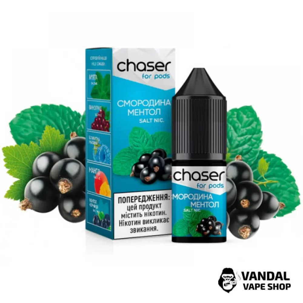 ЖИДКОСТЬ Chaser ForPods 15 мл, 20 мг НА СОЛЕВОМ НИКОТИНЕ со вкусом Смородины и Ментола ЖИДКОСТЬ Chaser ForPods 15 мл, 20 мг НА СОЛЕВОМ НИКОТИНЕ со вкусом Смородины и Ментола