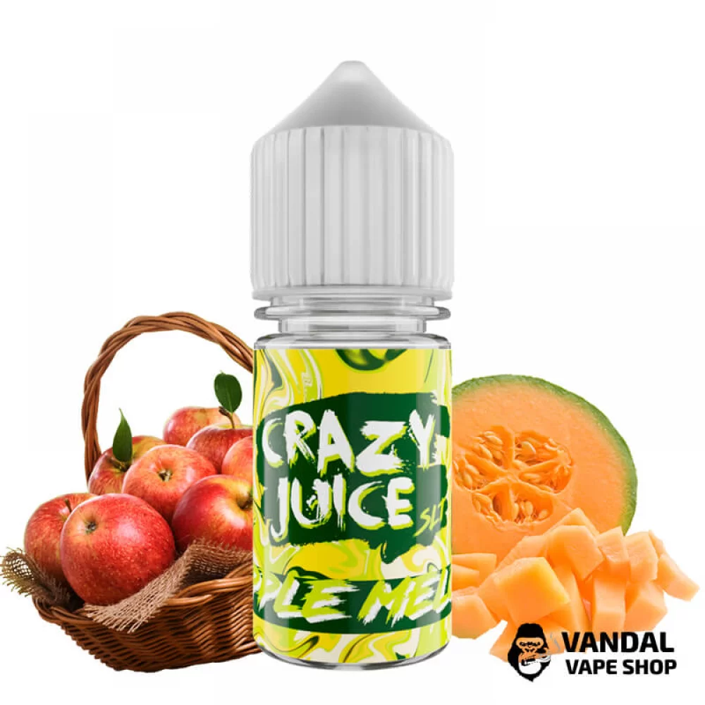Рідина Crazy Juice Salt 30 мл НА СОЛьовому нікотині 30 мг зі смаком яблука з динею Рідина Crazy Juice Salt 30 мл НА СОЛьовому нікотині 30 мг зі смаком яблука з динею