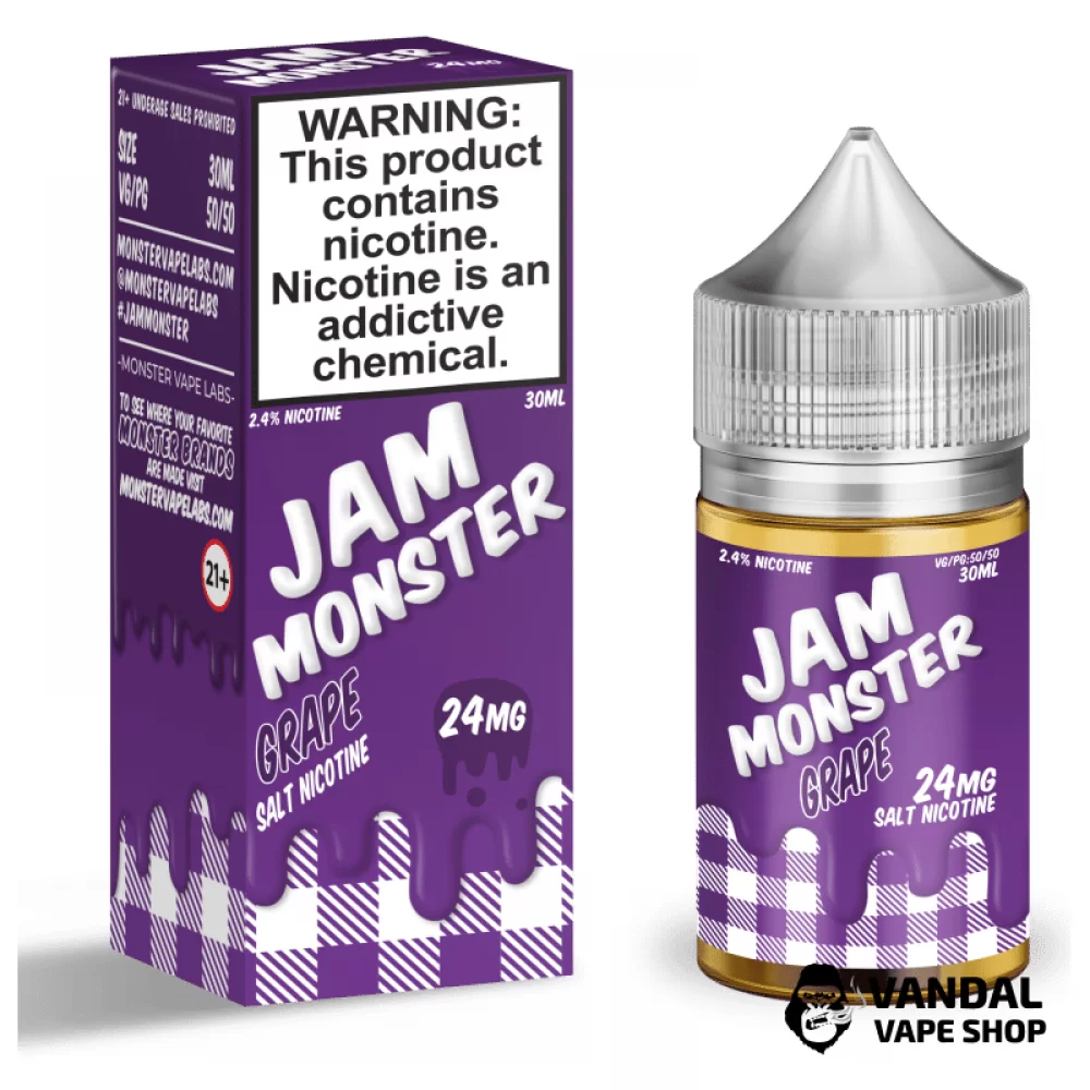 Преміальна сольова рідина Jam Monster Salt 30 мл, 24 мг зі смаком виноградного джему