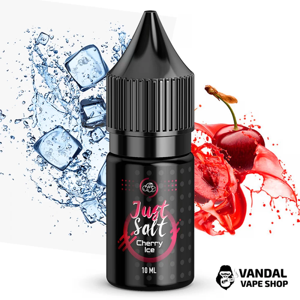 Рідина JUST SALT 10 мл, 45 мг Cherry Ice НА СОЛЬОВОМУ НІКОТИНІ зі смаком вишні з холодком Рідина JUST SALT 10 мл, 45 мг Cherry Ice НА СОЛЬОВОМУ НІКОТИНІ зі смаком вишні з холодком