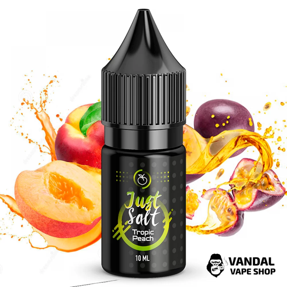 Рідина JUST SALT 10 мл, 45 мг Tropic Peach НА СОЛЬОВОМУ НІКОТИНІ зі смаком маракуйї та персика
