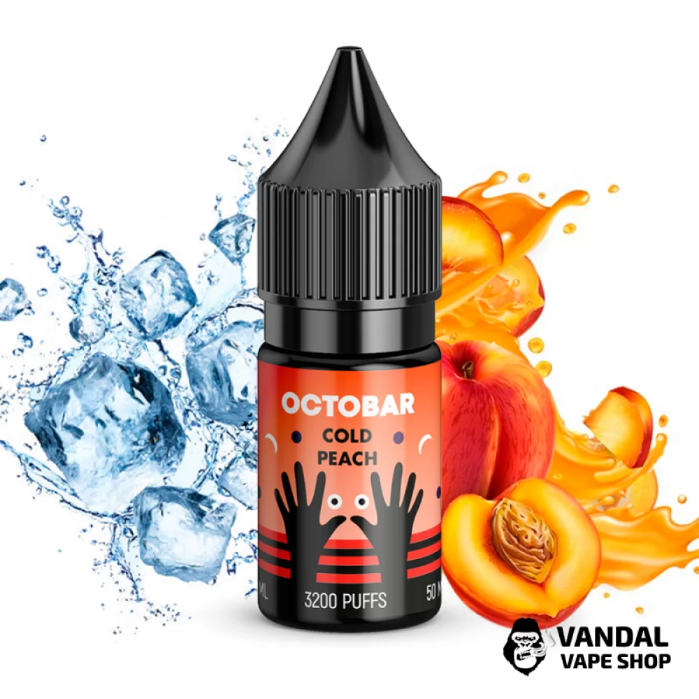 ЖИДКОСТЬ Octobar Cold Peach - 10 мл НА СОЛЕВОМ НИКОТИНЕ 50 мг со вкусом персика с холодком ЖИДКОСТЬ Octobar Cold Peach - 10 мл НА СОЛЕВОМ НИКОТИНЕ 50 мг со вкусом персика с холодком