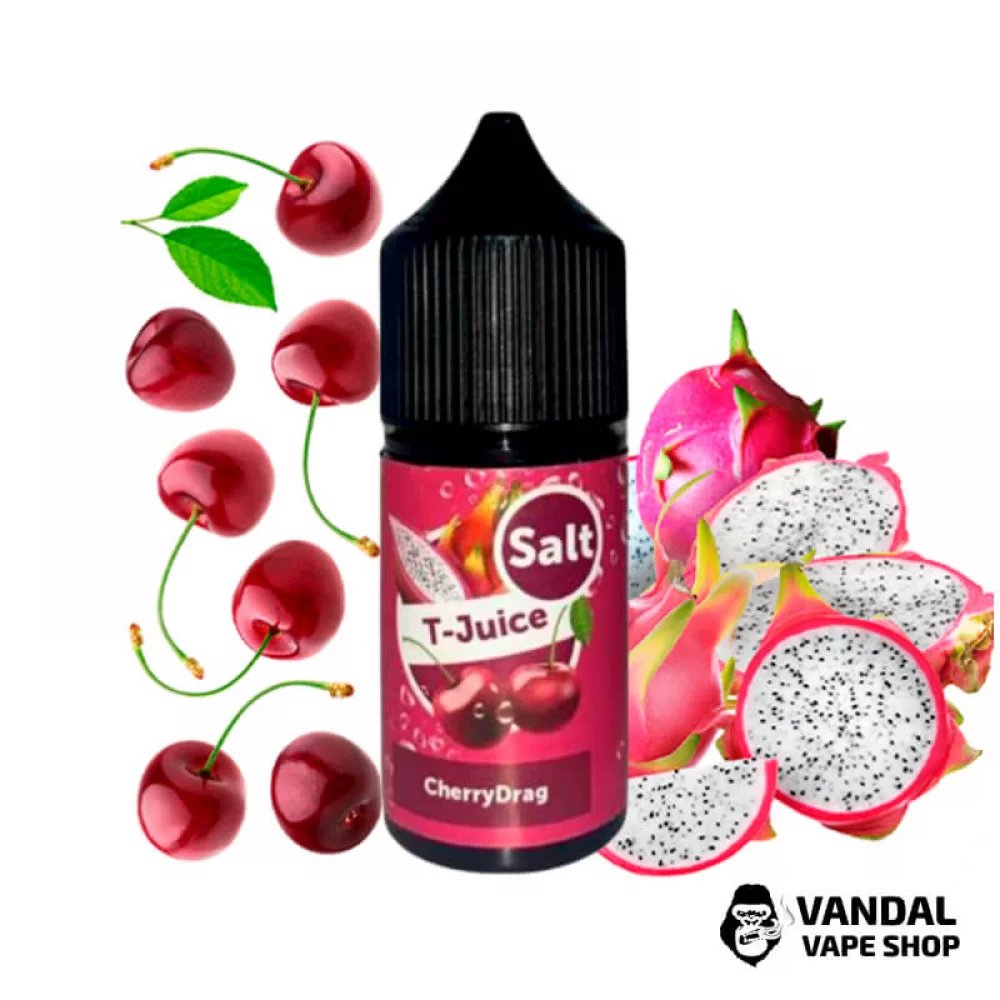 ЖИДКОСТЬ T-Juice Salt 30 мл 50 мг НА СОЛЕВОМ НИКОТИНЕ со вкусом вишни и питайи