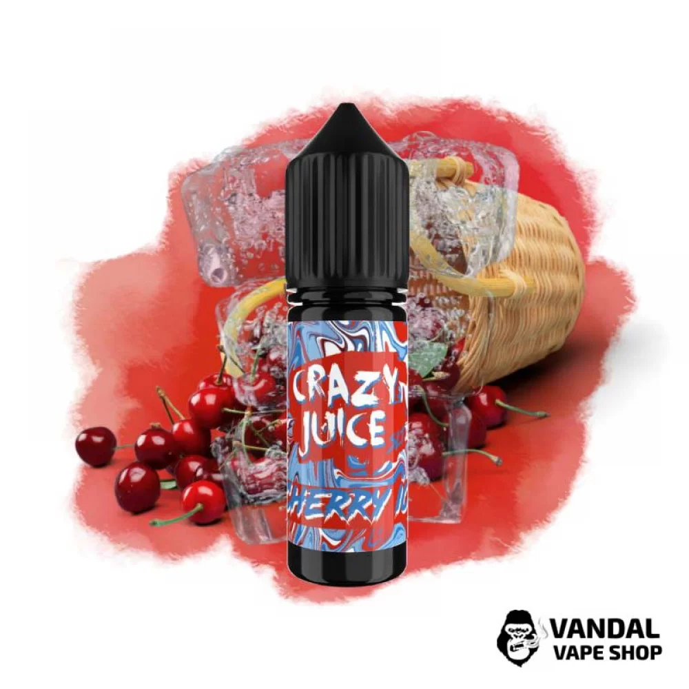 Рідина Crazy Juice Salt 15 мл на сольовому нікотині 50 мг зі смаком вишні з льодом Рідина Crazy Juice Salt 15 мл на сольовому нікотині 50 мг зі смаком вишні з льодом