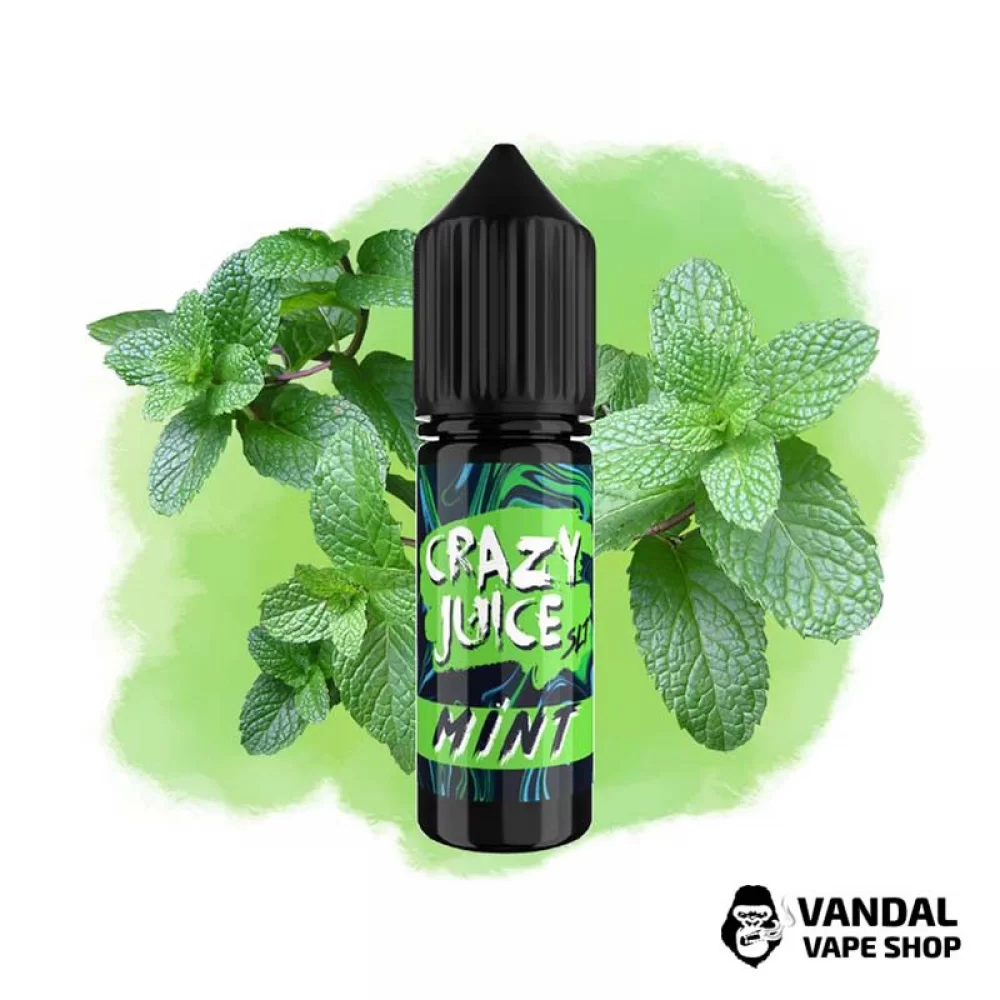 Рідина Crazy Juice Salt 15 мл на сольовому нікотині 30 мг зі смаком м'яти Рідина Crazy Juice Salt 15 мл на сольовому нікотині 30 мг зі смаком м'яти