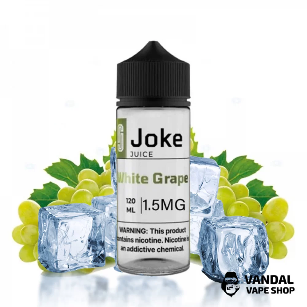 Рідина Joke Ice 120 мл на органічному нікотині 1.5 мг зі смаком білого винограду з холодком Рідина Joke Ice 120 мл на органічному нікотині 1.5 мг зі смаком білого винограду з холодком