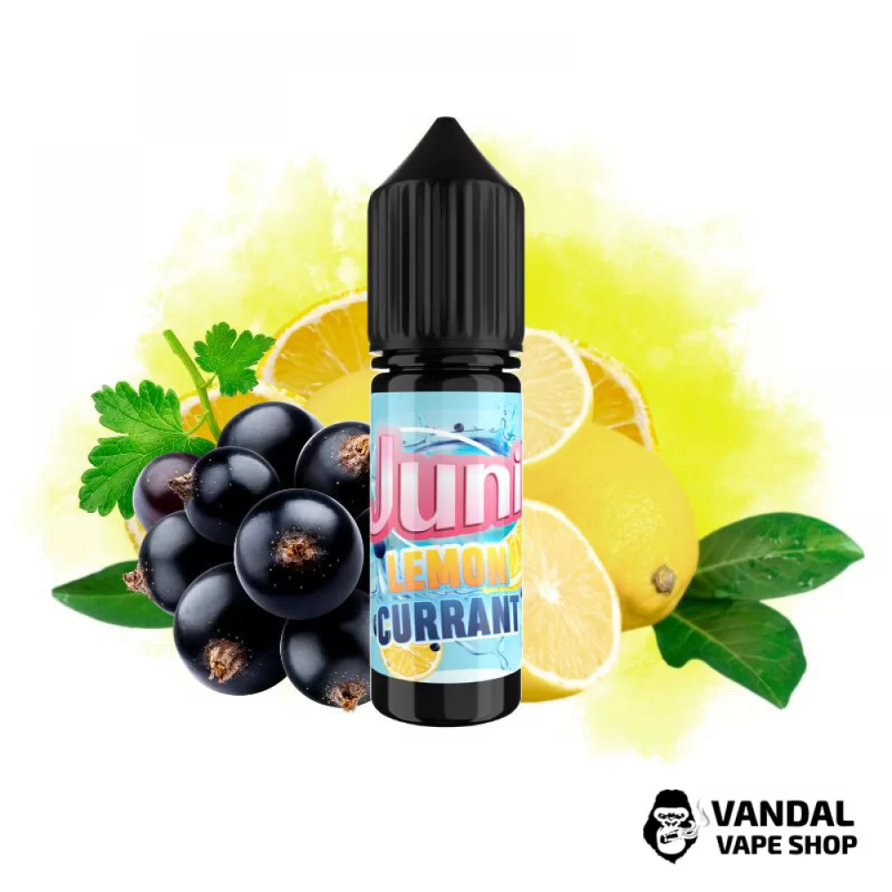 ЖИДКОСТЬ Juni SLT - Lemon Currant 15 мл 30 мг - со вкусом лимонной кислинки и ягоды смородины ЖИДКОСТЬ Juni SLT - Lemon Currant 15 мл 30 мг - со вкусом лимонной кислинки и ягоды смородины