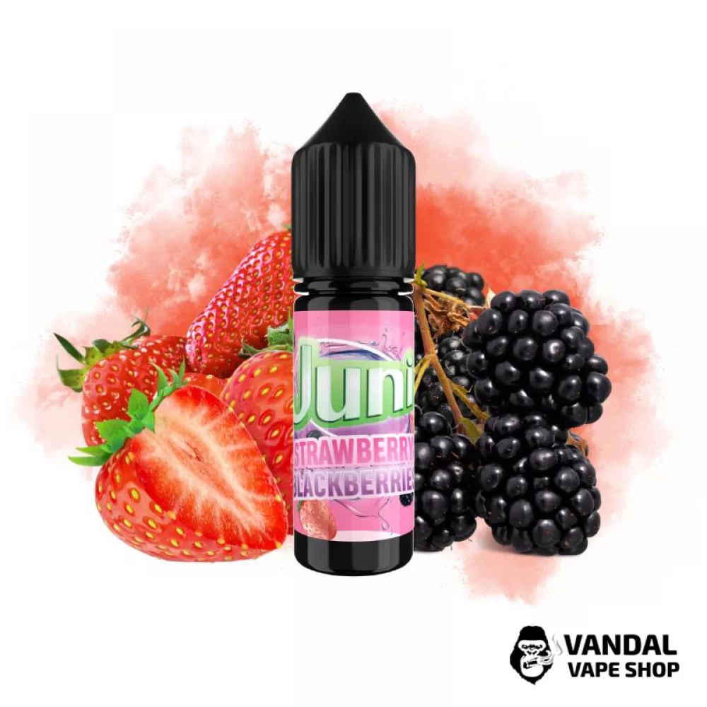 РІДИНА Juni SLT - Strawberry Blackberry 15 мл 50 мг - зі смаком соковитих та солодких ягод ожини та полуниці РІДИНА Juni SLT - Strawberry Blackberry 15 мл 50 мг - зі смаком соковитих та солодких ягод ожини та полуниці