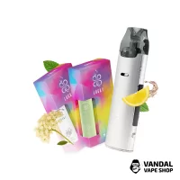 Набор L 2.0: Voopoo VMATE Pro 2 Glacier Silver + Lucky 30 Buzzina Elder Flowers 65 мг + Lucky 30 Green Tea 65 мг + Стикерпак