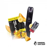 Набор S 2.0: Rf 350 Black + Картридж ELF BAR RF350 + Punch Banana Melon 30 мл 50 мг + Стикерпак