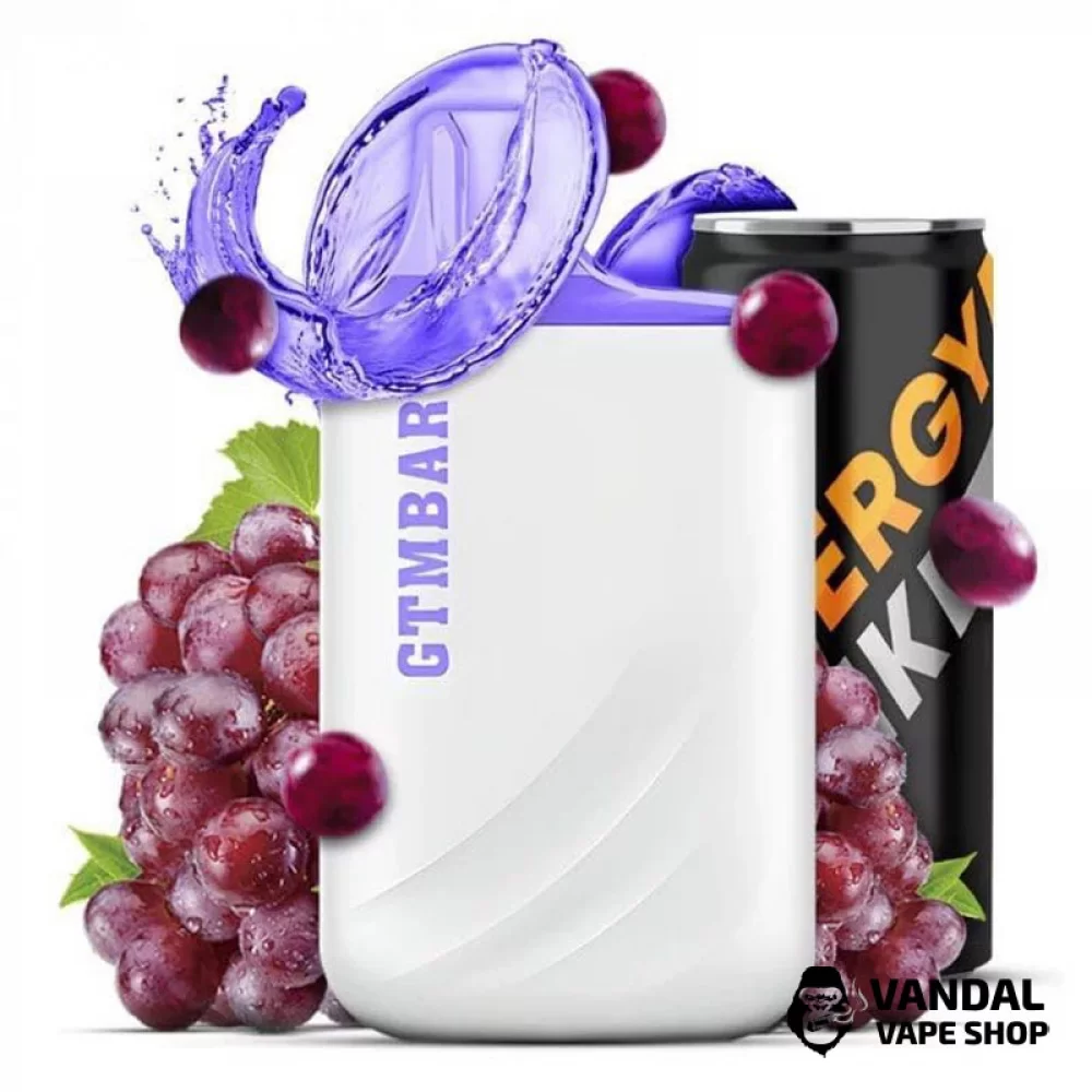 Одноразовая Pod система EGTM Bar Porter 5000 50 мг 550 мАч на 5000 затяжек со вкусом виноградного энергетика Одноразовая Pod система EGTM Bar Porter 5000 50 мг 550 мАч на 5000 затяжек со вкусом виноградного энергетика