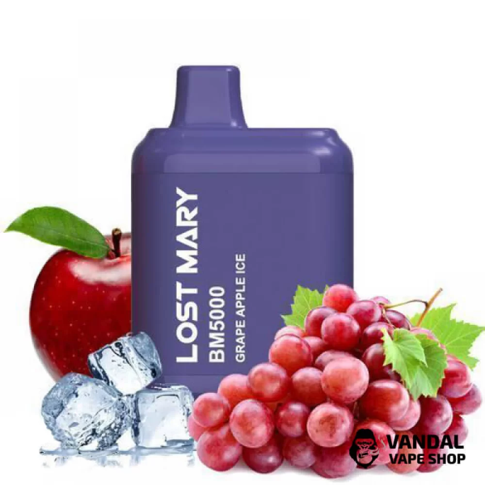 Одноразовый Pod Lost Mary BM5000 650 мАч 5% на 5000 затяжек со вкусом винограда и яблока со льдом