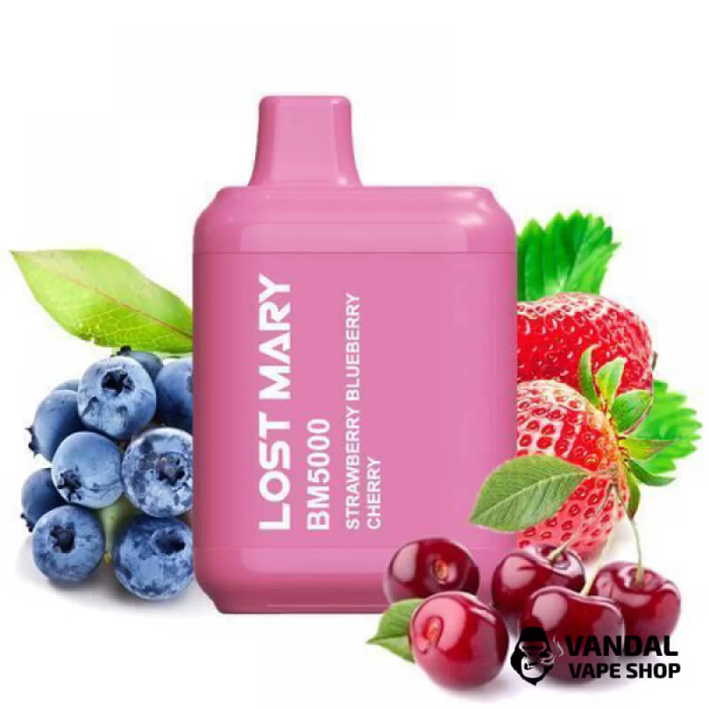 Одноразовый Pod Lost Mary BM5000 650 мАч 5% на 5000 затяжек со вкусом клубники, черники и вишни