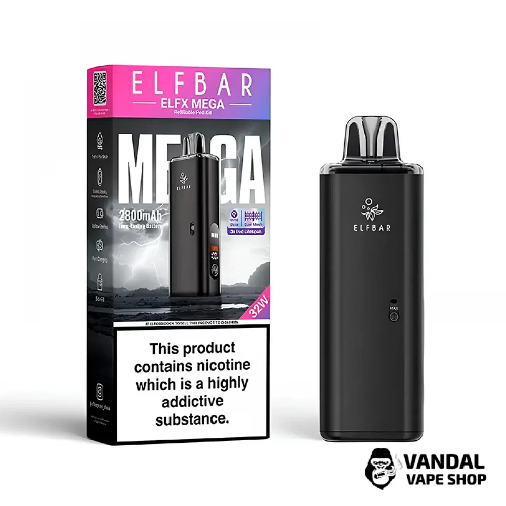 Оригинальная подсистема Elf Bar ELFX Mega в черном цвете