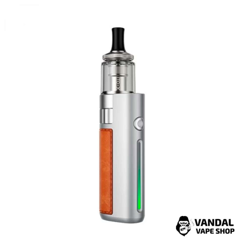 Оригінальний стартовий набір VooPoo Drag Q Kit у срібному кольорі з оранжевою вставкою