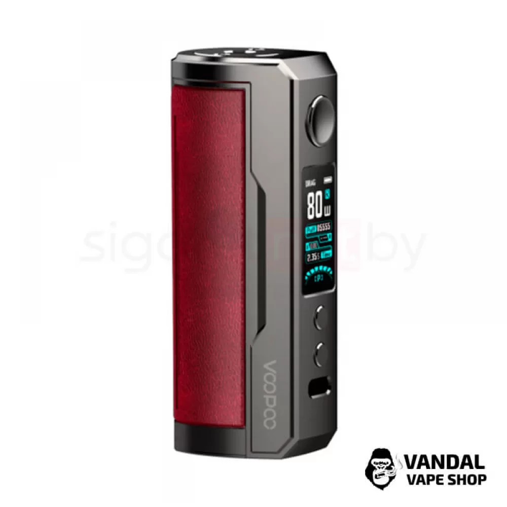 Бокс мод VooPoo Drag X Plus 100W в красном цвете Бокс мод VooPoo Drag X Plus 100W в красном цвете