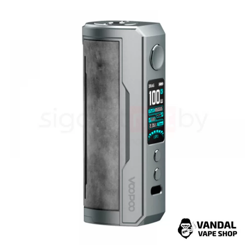 Бокс мод VooPoo Drag X Plus 100W в сером цвете Бокс мод VooPoo Drag X Plus 100W в сером цвете