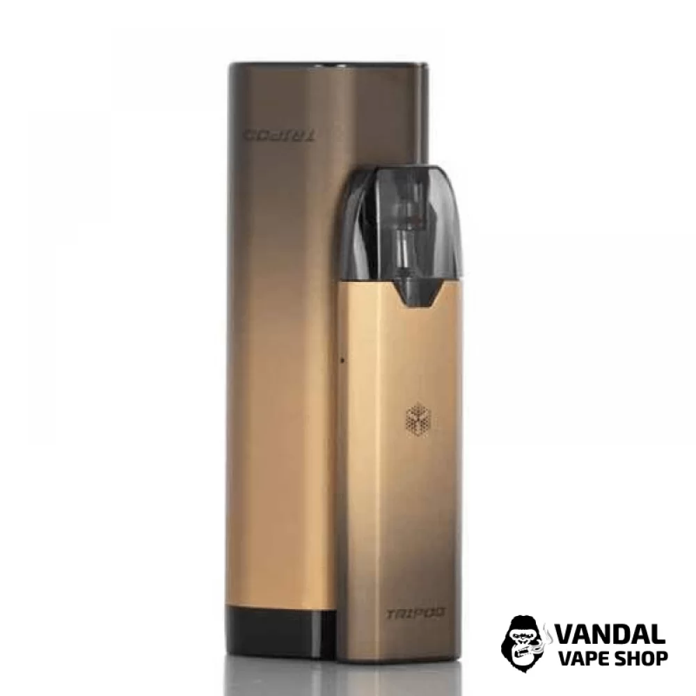 Pod-система UWELL Tripod PCC Kit 1000 mAh + 370 mAh в чорно-золотому кольорі
