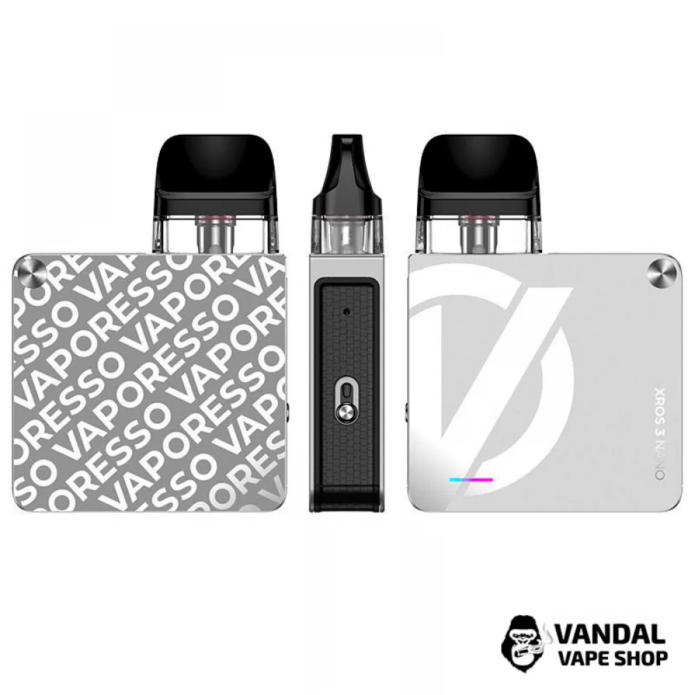 Оригінальний стартовий набір Vaporesso XROS 3 Nano Kit в срібному кольорі
