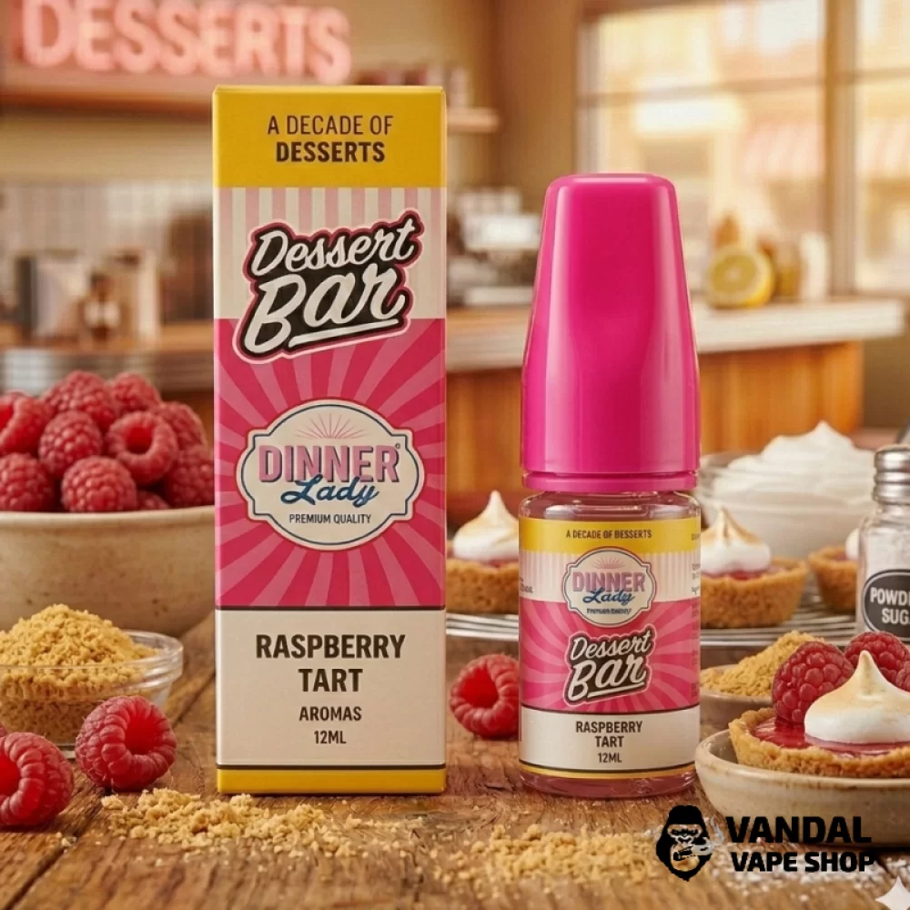 Набір для самозамісу Dinner Lady Dessert Bar 30 мл 60 мг зі смаком малинового тарту Набір для самозамісу Dinner Lady Dessert Bar 30 мл 60 мг зі смаком малинового тарту