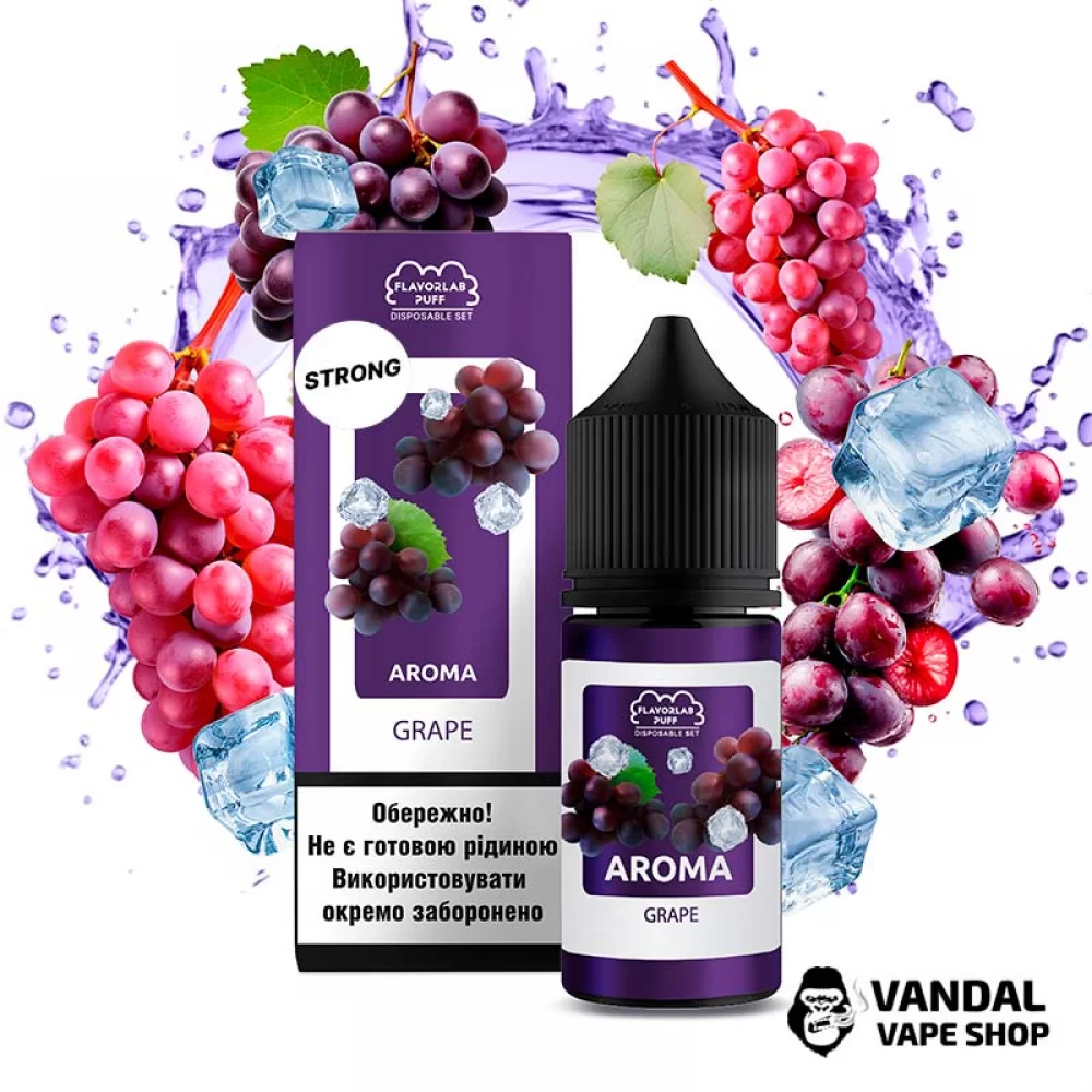 Набор для самозамеса Flavorlab Disposable Puff Strong 30 мл 50 мг со вкусом винограда