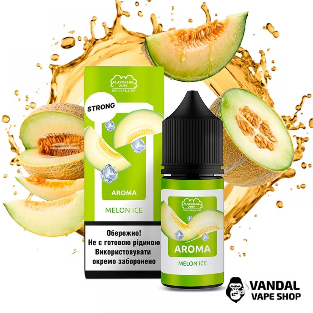 Набір для самозамісу Flavorlab Disposable Puff Strong 30 мл 50 мг зі смаком дині з холодком Набір для самозамісу Flavorlab Disposable Puff Strong 30 мл 50 мг зі смаком дині з холодком