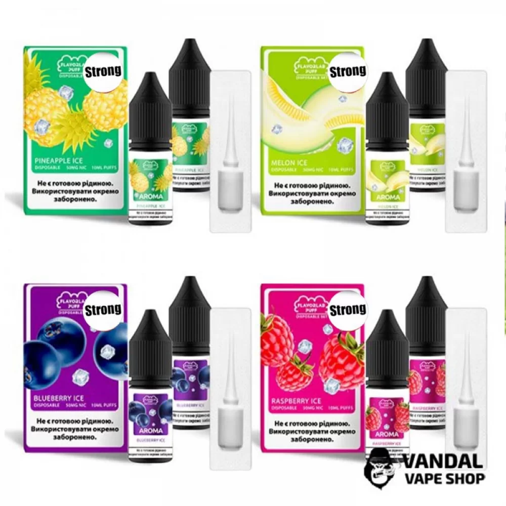 Набор для самозамеса Flavorlab Disposable Puff Strong 10 мл 50 мг