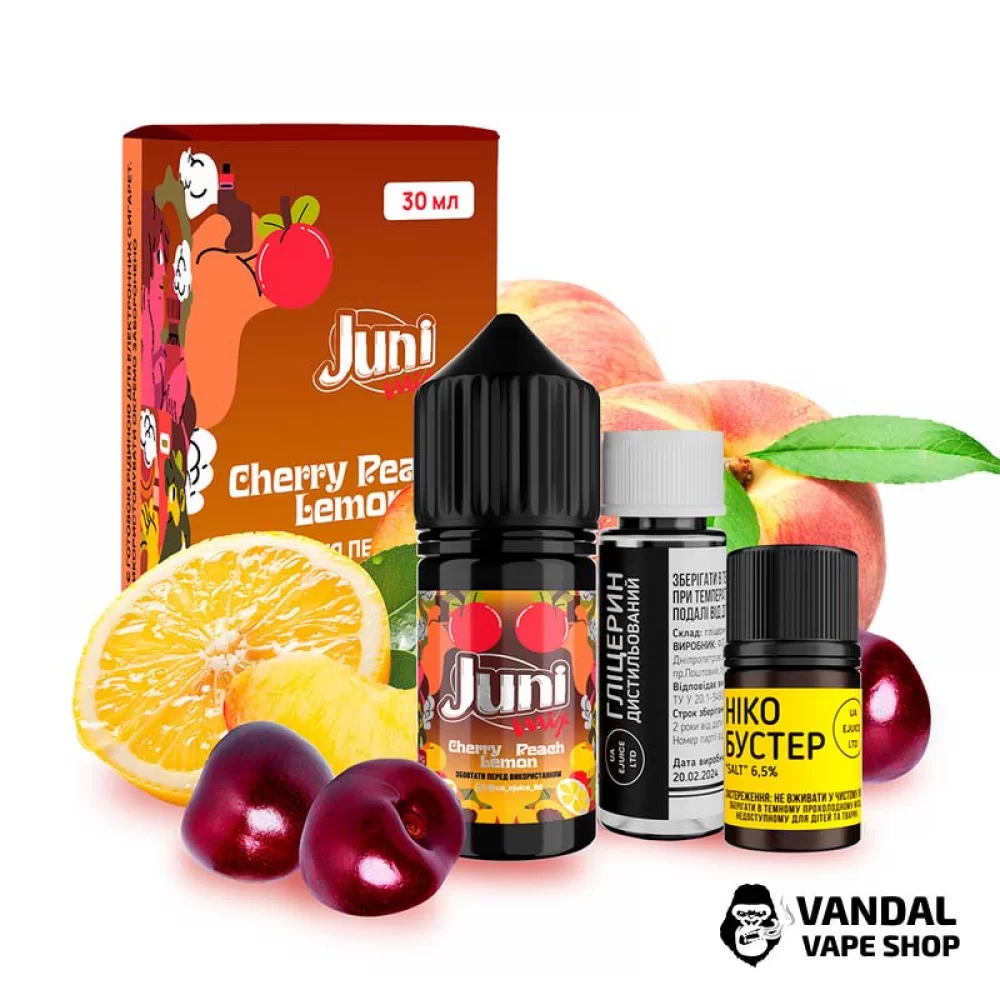 Набор для самозамеса Juni Mix 30 мл 50 мг со вкусом вишни, персика и лимона