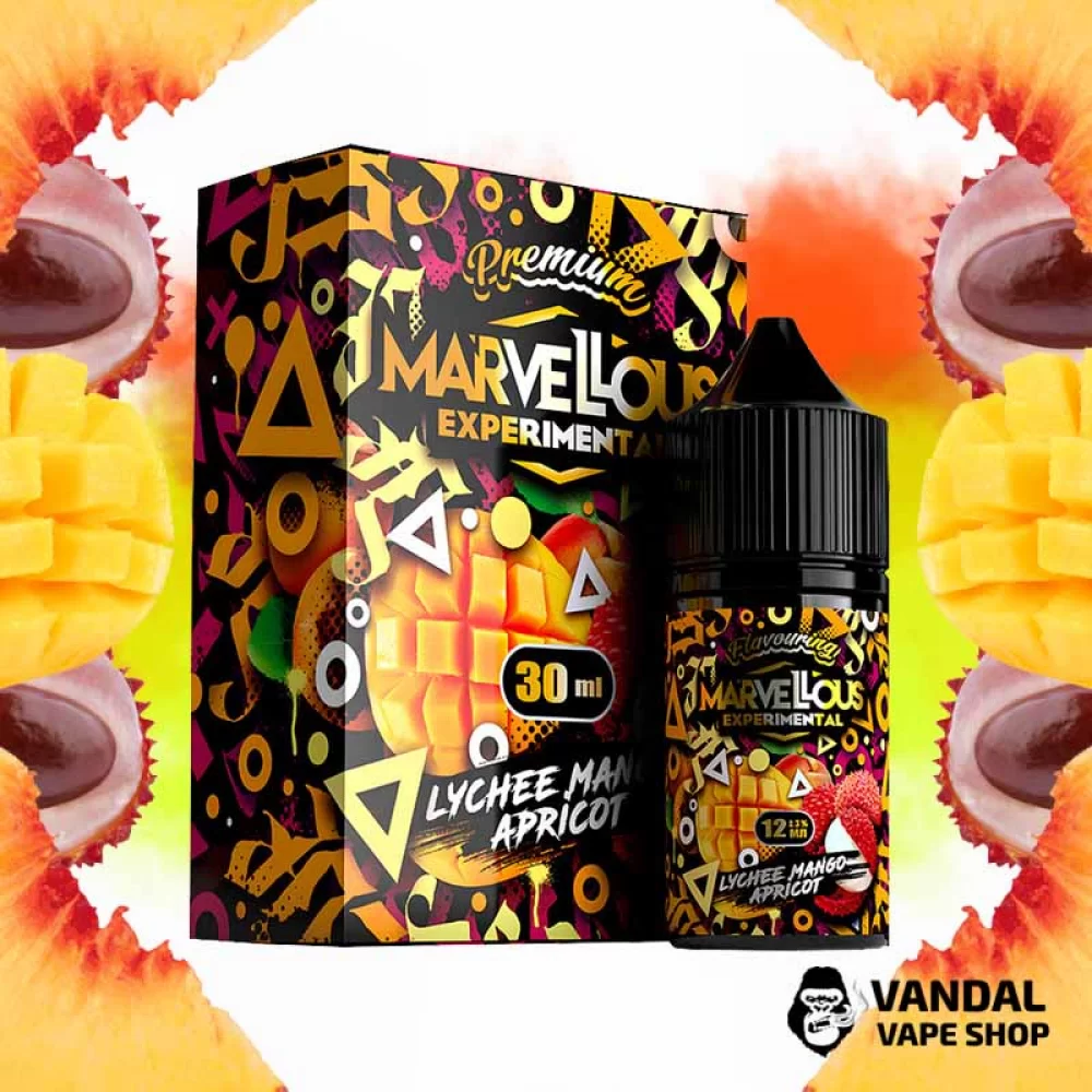 Набор для самозамеса Marvellous Experimental 30 мл 50 мг со вкусом личи, манго, абрикоса Набор для самозамеса Marvellous Experimental 30 мл 50 мг со вкусом личи, манго, абрикоса