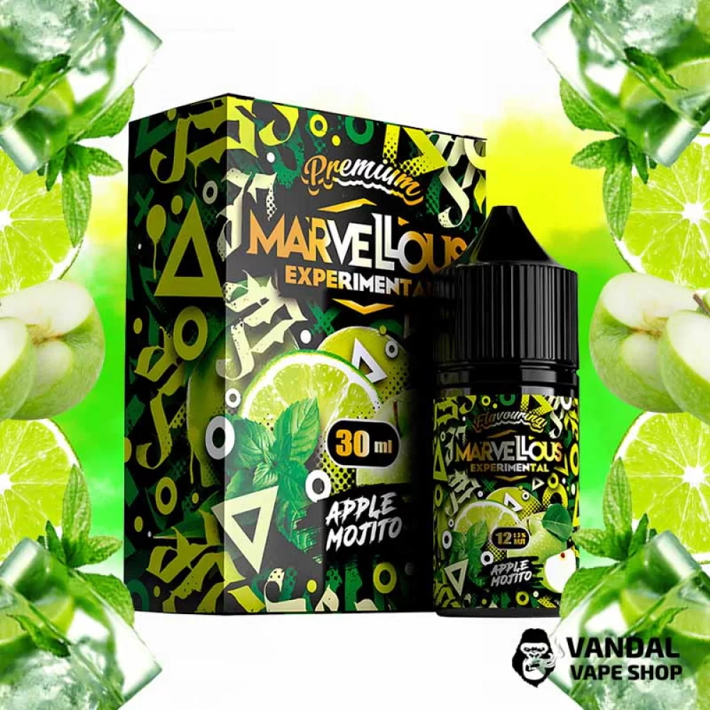 Набір для самозамісу Marvellous Experimental 30 мл 50 мг зі смаком яблука і мохіто Набір для самозамісу Marvellous Experimental 30 мл 50 мг зі смаком яблука і мохіто