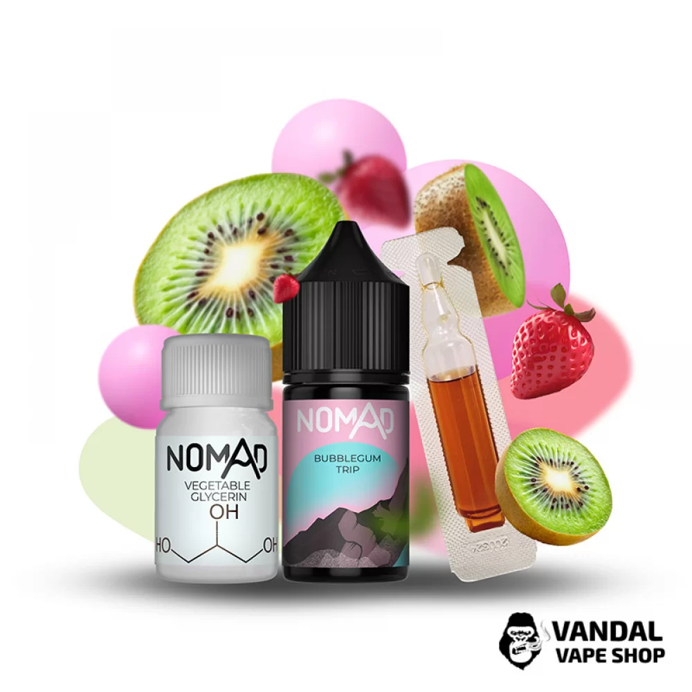 Набор для самозамеса Nomad 30 мл 50 мг со вкусом жвачки с нотками киви и сочной клубники
