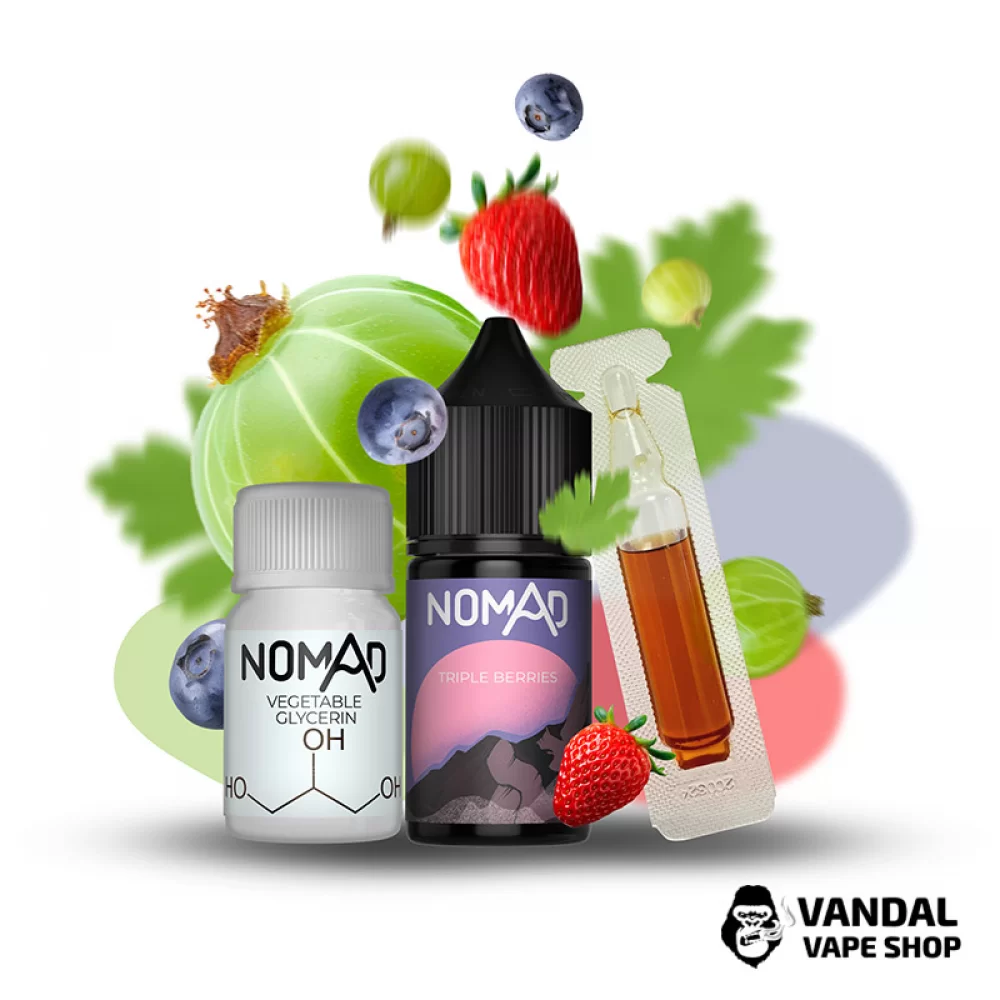 Набор для самозамеса Nomad 30 мл 50 мг со вкусом крыжовника, клубники и черники
