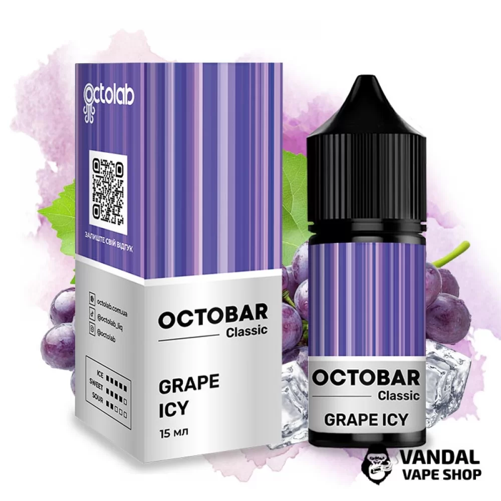 Набор OctoBar Salt 30 мл 50 мг Hard со вкусом винограда с холодком Набор OctoBar Salt 30 мл 50 мг Hard со вкусом винограда с холодком