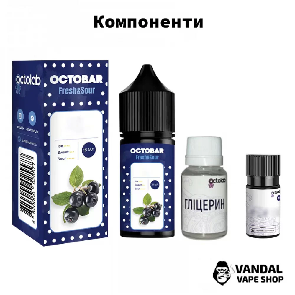 Набір для самозамісу Octobar Fresh & Sour 30 мл 50 мг Hard зі смаком лайму