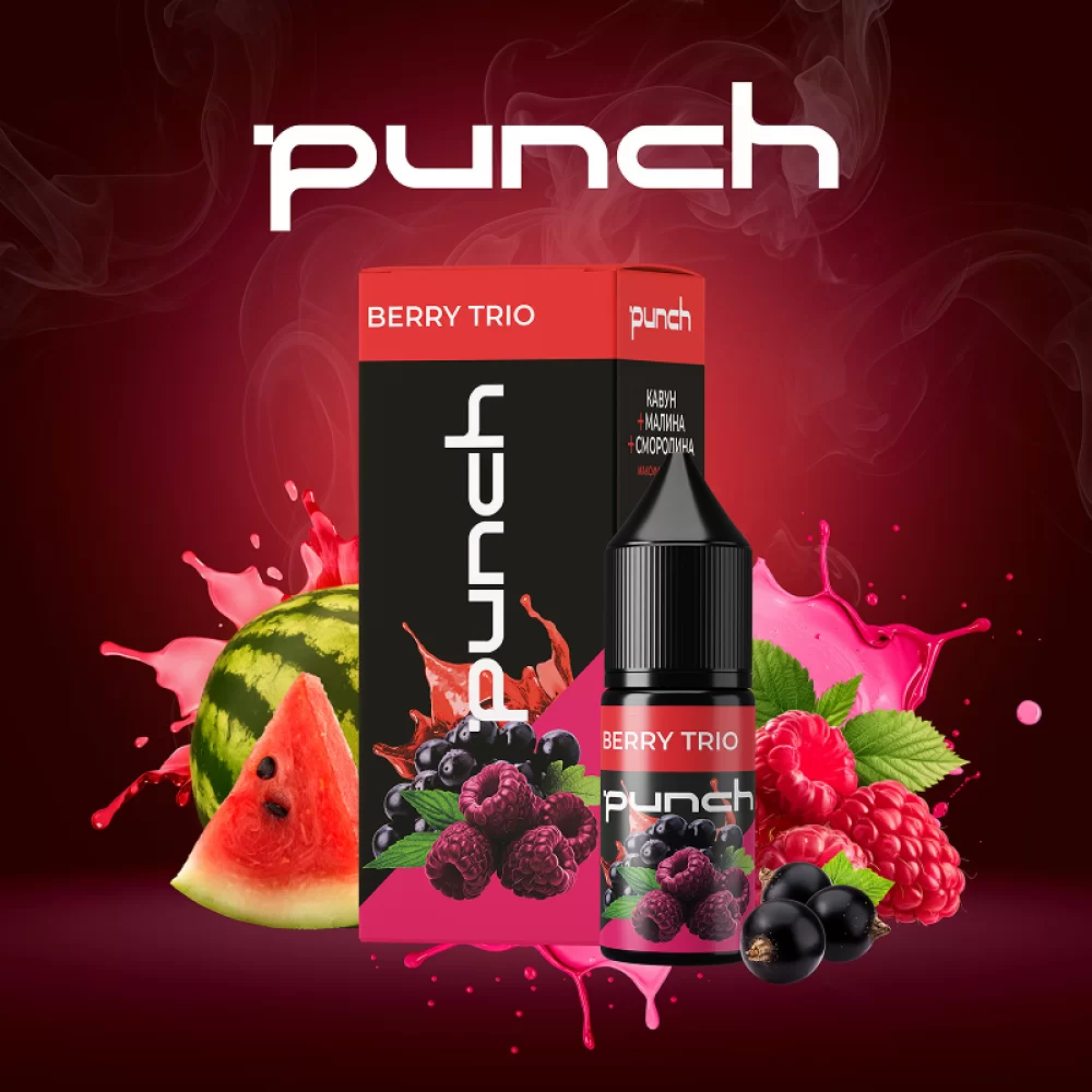 Набор для самозамеса Punch 10 мл 60 мг со вкусом арбуза, малины и смородины Набор для самозамеса Punch 10 мл 60 мг со вкусом арбуза, малины и смородины