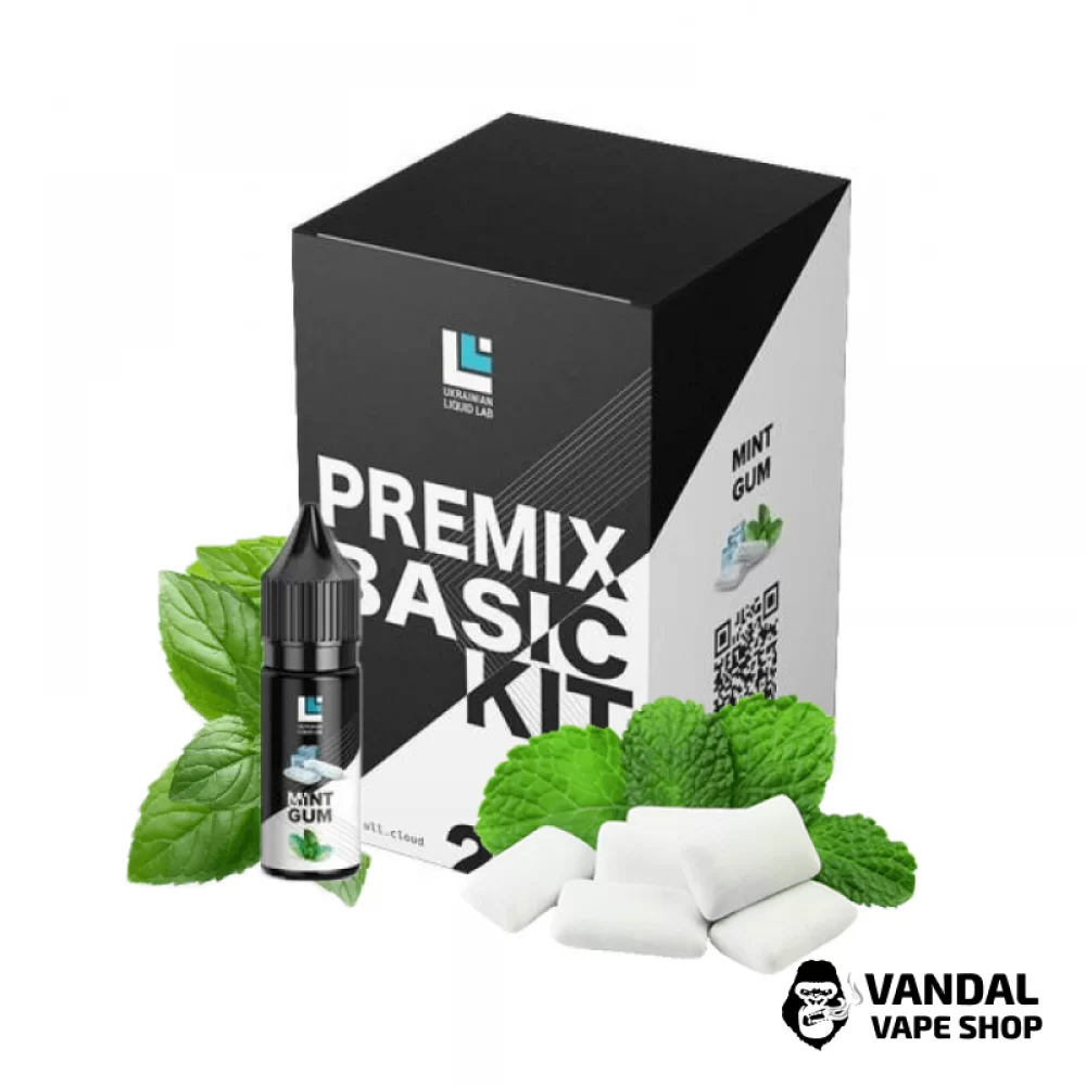 Набір для самозамісу Premix Basic Kit 30 мл 50мг зі смаком м'ятної жувальної гумки Набір для самозамісу Premix Basic Kit 30 мл 50мг зі смаком м'ятної жувальної гумки