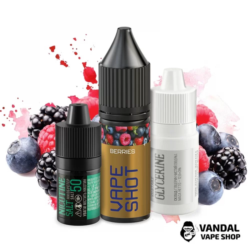 Набор для самозамеса Vape Shot 15 мл 25 мг со вкусом ягод