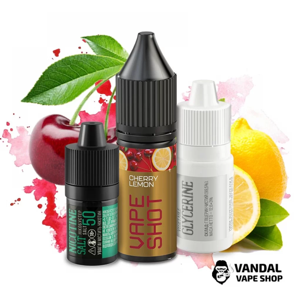 Набір для самозамісу Vape Shot 15 мл 50 мг зі смаком вишні та лимону