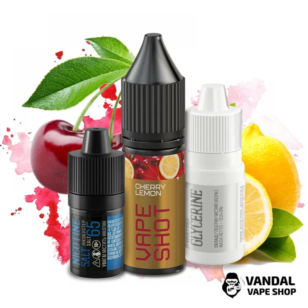 Набор для самозамеса Vape Shot 15 мл 65 мг со вкусом вишни и лимона