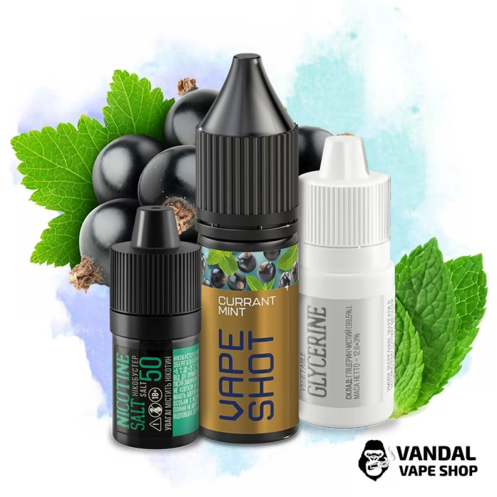 Набір для самозамісу Vape Shot 15 мл 50 мг зі смаком смородини та м'яти