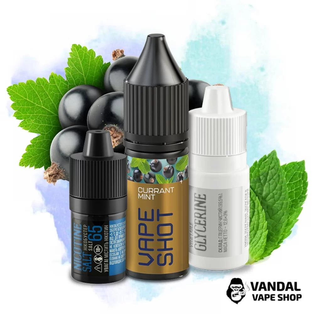 Набор для самозамеса Vape Shot 15 мл 65 мг со вкусом смородины и мяты
